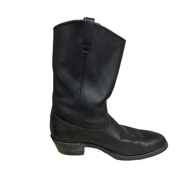 Mason Western Black Leather Cowboy Boots Mens Size 9B Pull on Boots main image 5